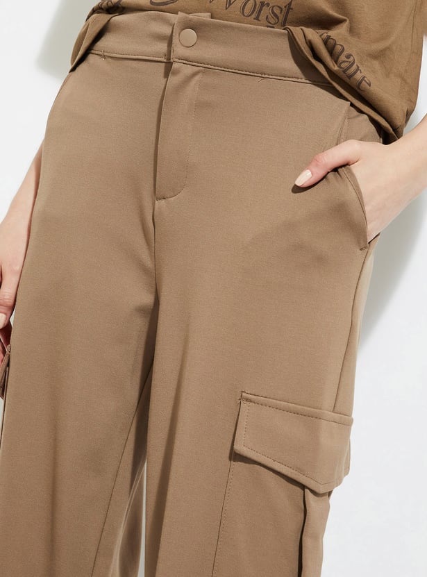 ALAYA F x URB_N Women Textured Cargo Joggers