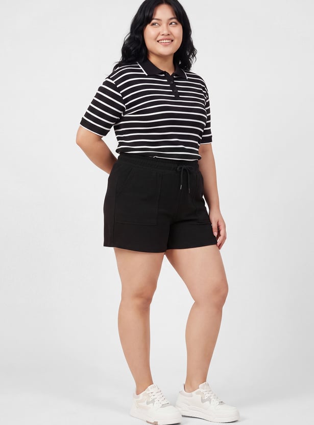 Women Solid Athleisure Shorts