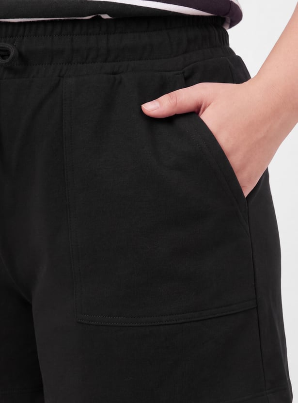 Women Solid Athleisure Shorts