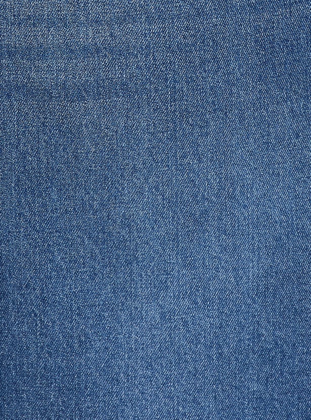 ALAYA F x URB_N Whiskered Denim Midi Skirt