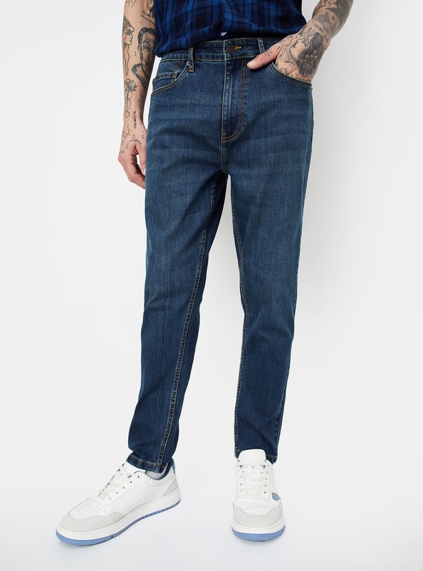 Men Washed Carrot Fit Jeans