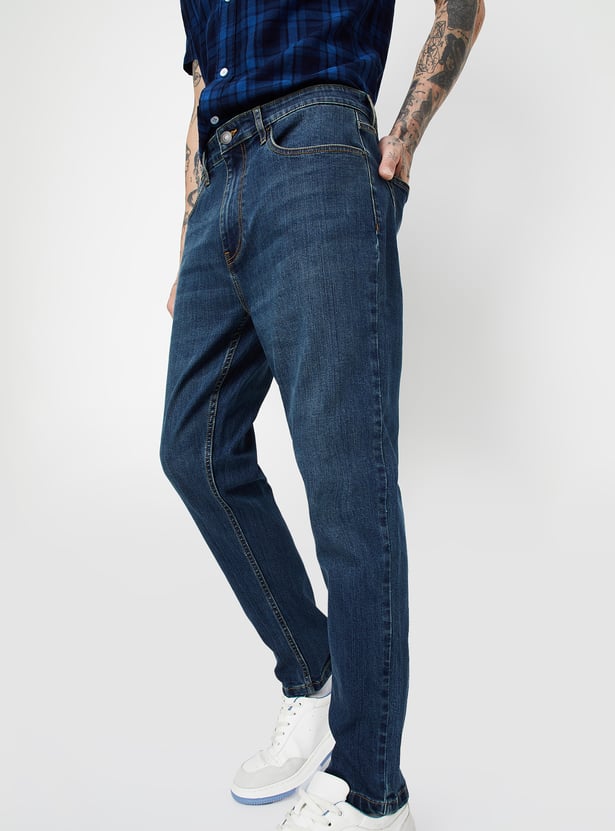 Men Washed Carrot Fit Jeans