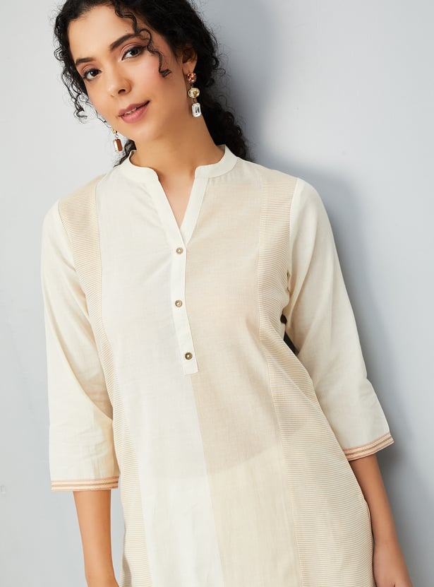 Women Colourblock Straight Kurta