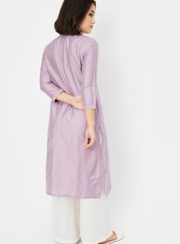 Buy Women Yoke Embroidered Straight Kurta Online at just Rs. 599.0