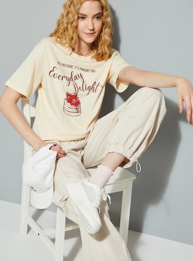 ALAYA F x URB_N Women Relaxed Fit Graphic T-shirt