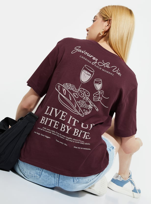 ALAYA F x URB_N Women Back Print Relaxed Fit T-shirt
