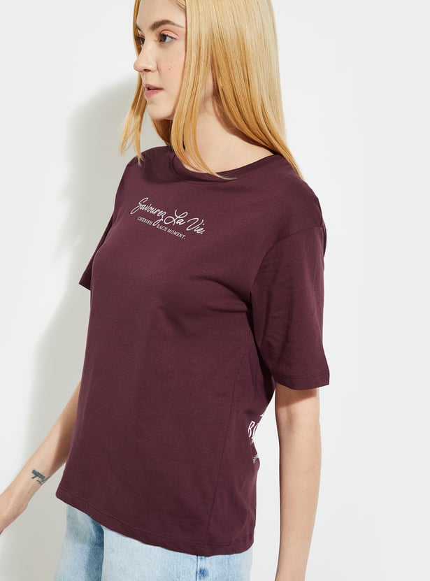 ALAYA F x URB_N Women Back Print Relaxed Fit T-shirt