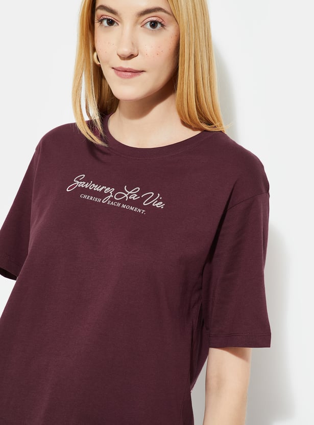 ALAYA F x URB_N Women Back Print Relaxed Fit T-shirt