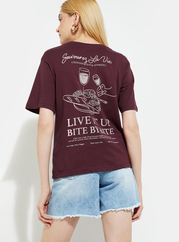 ALAYA F x URB_N Women Back Print Relaxed Fit T-shirt