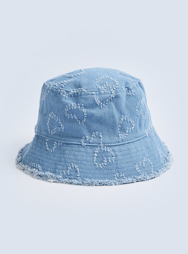Girls Frayed Bucket Hat