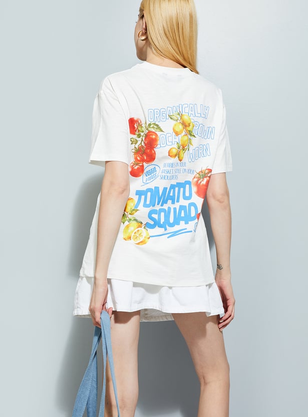 Buy ALAYA F x URB_N Women Back Print T-shirt Online at just Rs