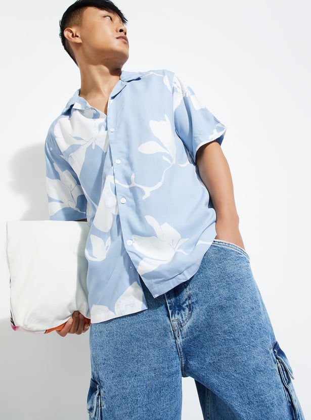 URB_N Men Printed Oversized Fit Resort Shirt