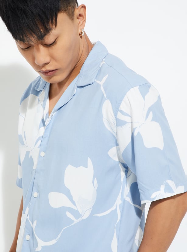 URB_N Men Printed Oversized Fit Resort Shirt