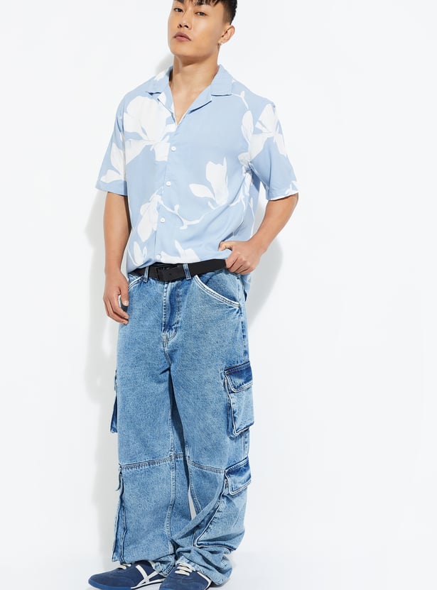 URB_N Men Printed Oversized Fit Resort Shirt