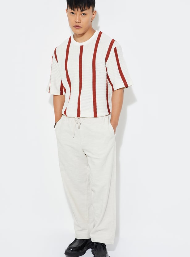 URB_N Men Striped Oversized T-shirt
