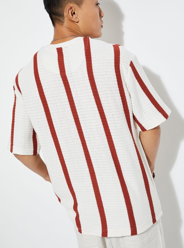 URB_N Men Striped Oversized T-shirt