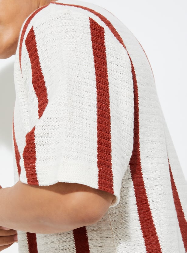 URB_N Men Striped Oversized T-shirt
