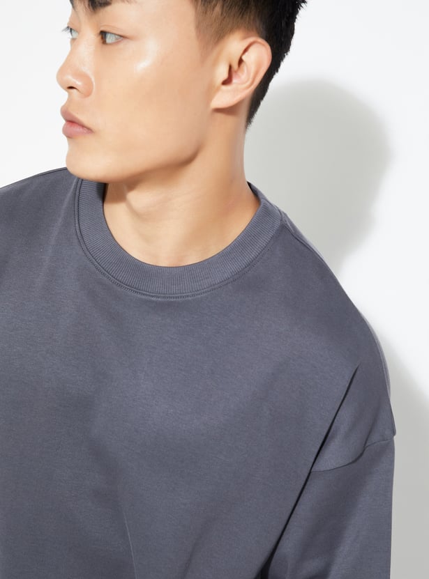 URB_N Men Solid Boxy Fit T-shirt