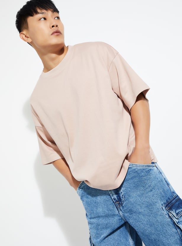 URB_N Men Solid Boxy Fit T-shirt