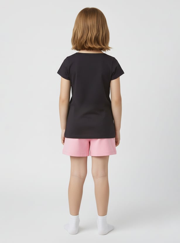 Girls Printed Shorts Set