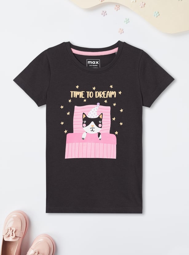 Girls Printed Shorts Set