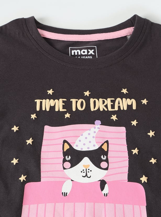 Girls Printed Shorts Set