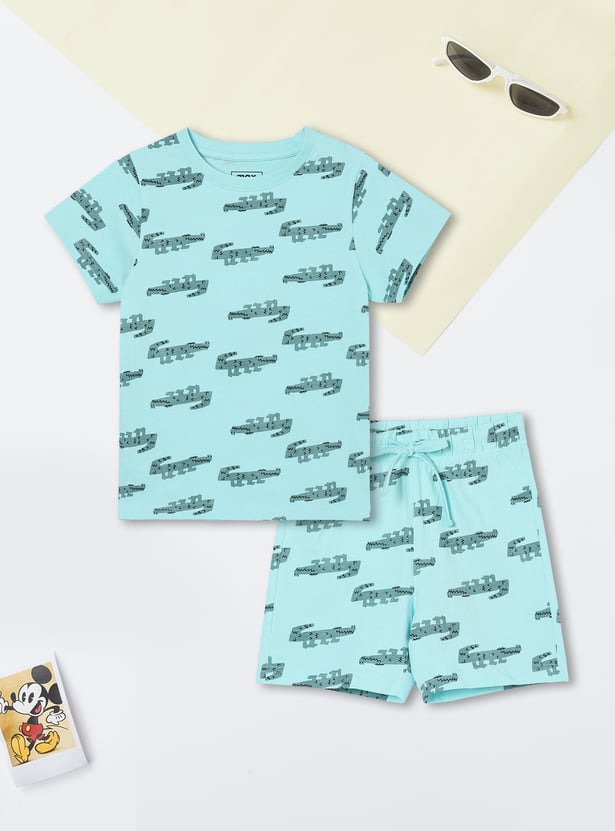 Boys Printed Shorts Set