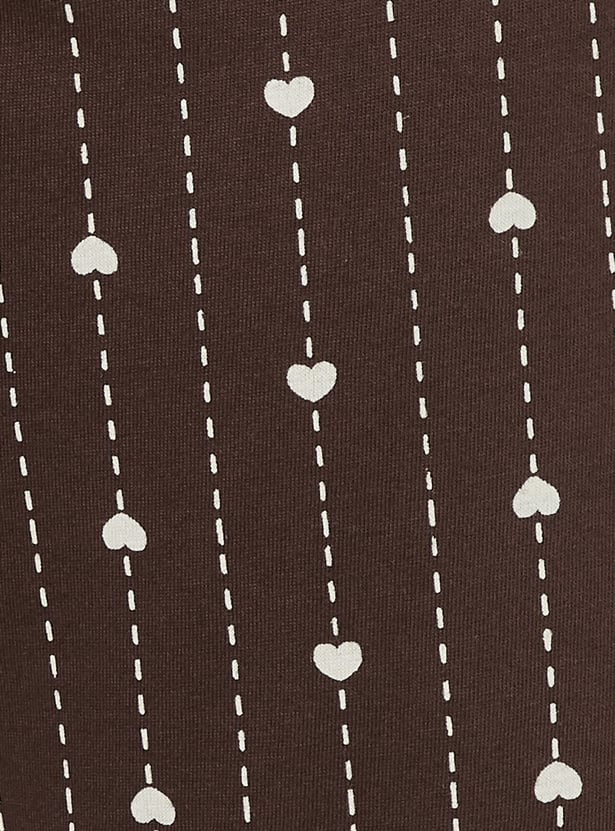 Women Heart Printed PJ Set