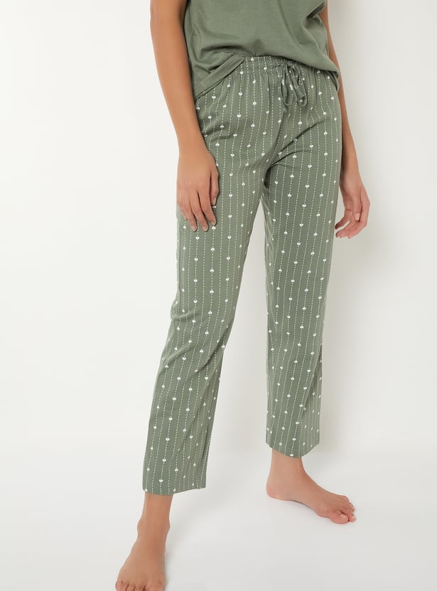 Women Heart Printed PJ Set