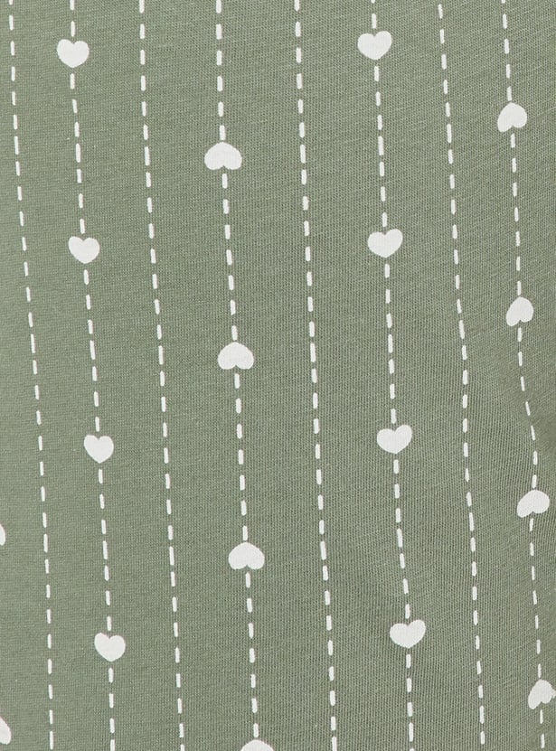 Women Heart Printed PJ Set