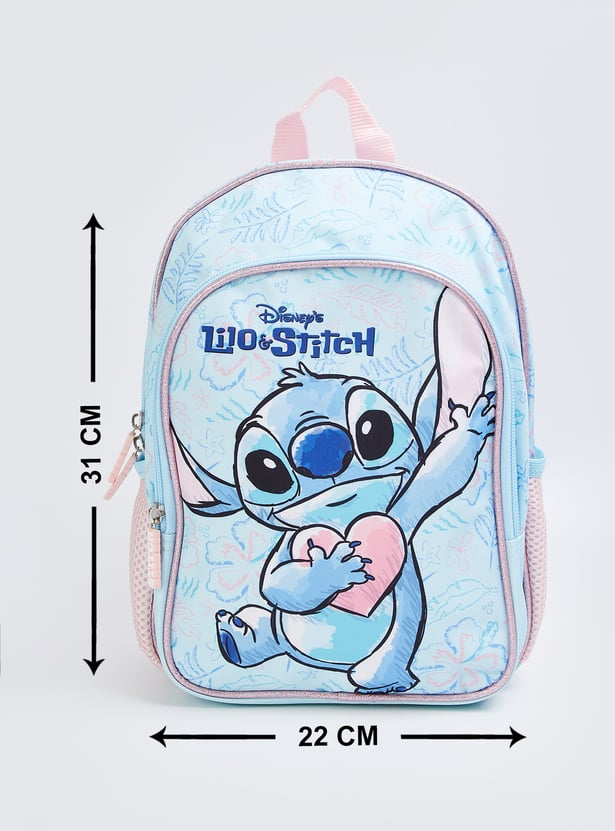Kids Lilo & Stitch Print Backpack with Lunch Box & Sipper - Pack of 3