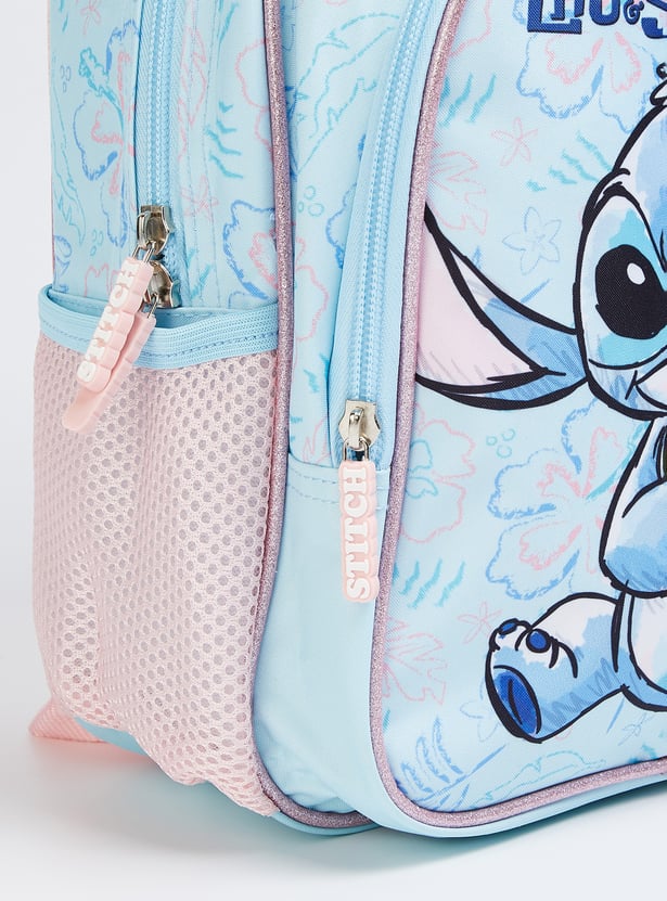 Kids Lilo & Stitch Print Backpack with Lunch Box & Sipper - Pack of 3