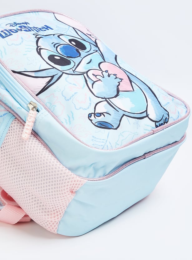 Kids Lilo & Stitch Print Backpack with Lunch Box & Sipper - Pack of 3