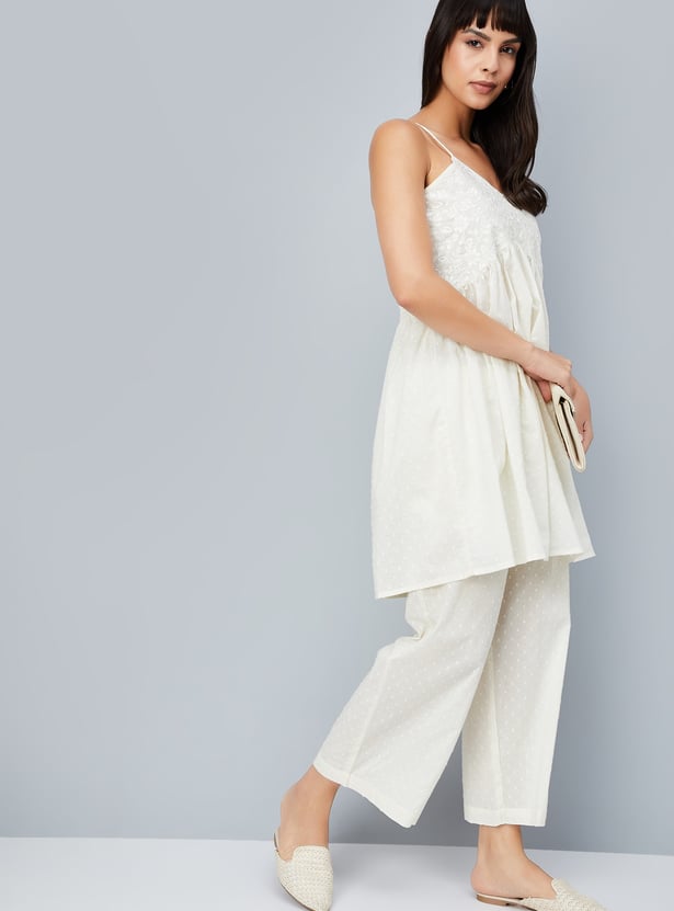 Women Embroidered A-line Kurta Set