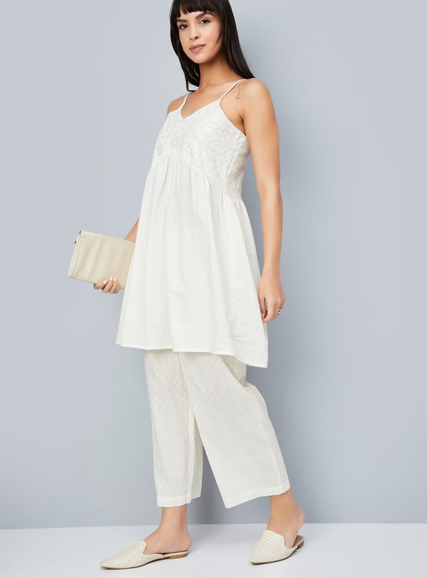 Women Embroidered A-line Kurta Set
