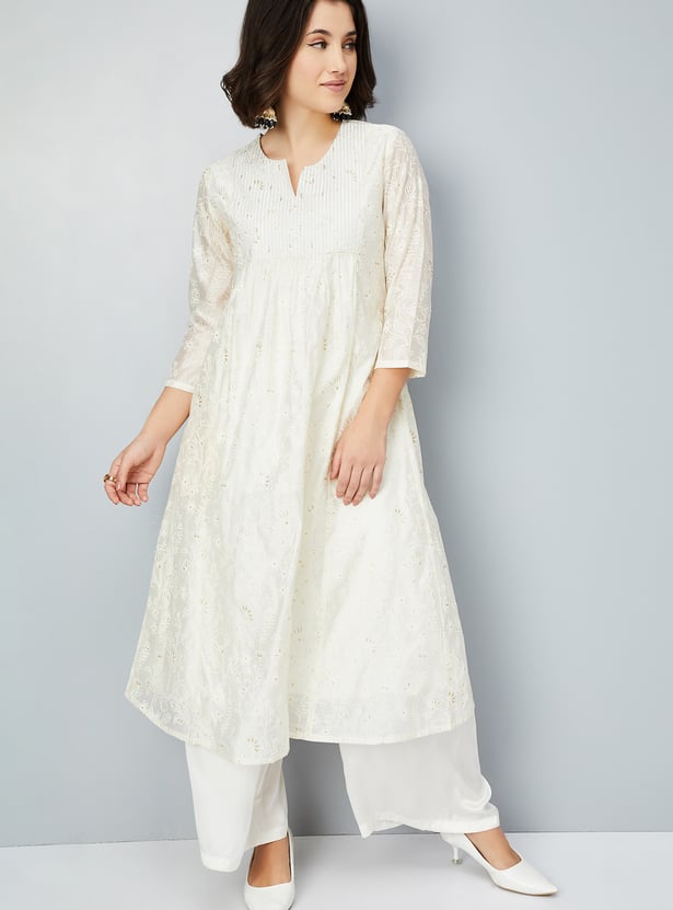 Kalki x Max Women Embroidered A-line Kurta