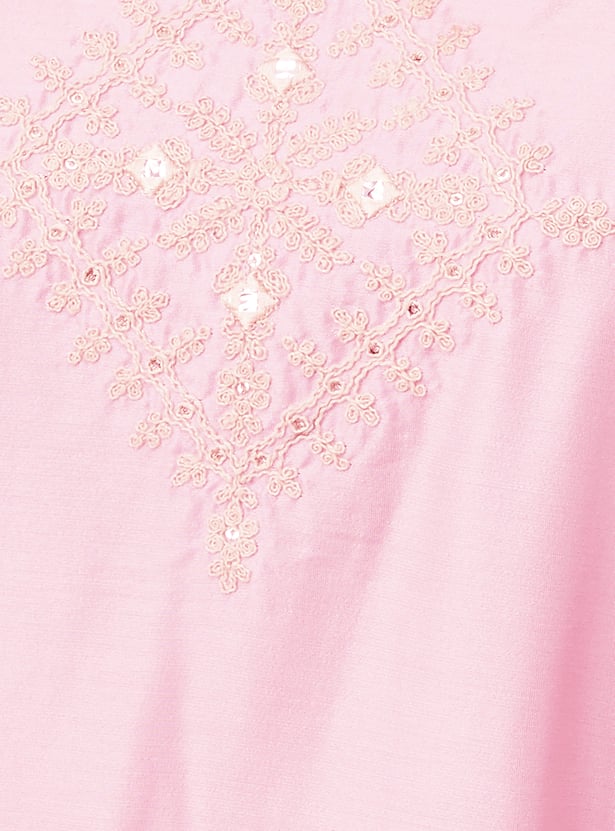 Women Embroidered Straight Kurta Set