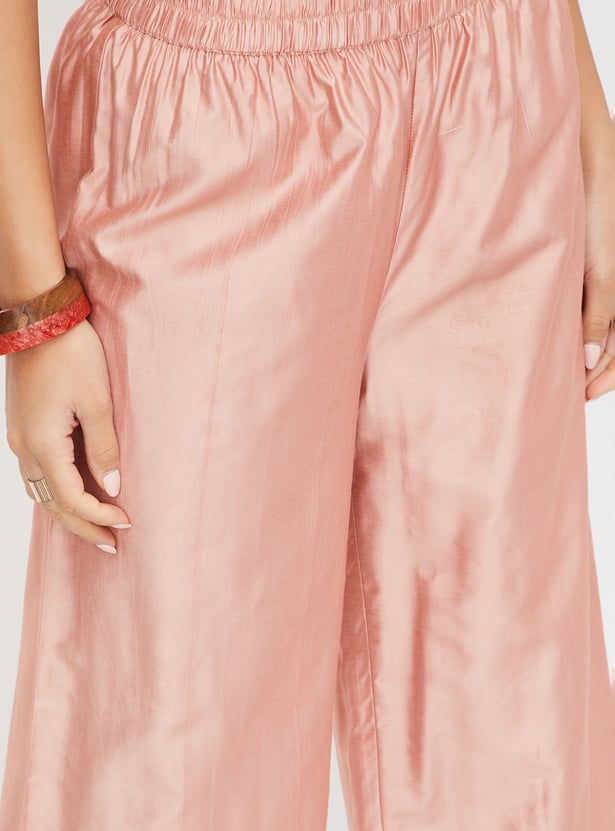 Women Embroidered A-line Kurti Set