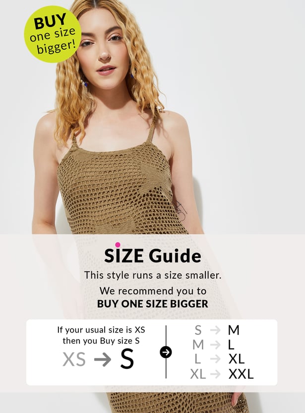 URB_N Women Open Knit Bodycon Maxi Dress
