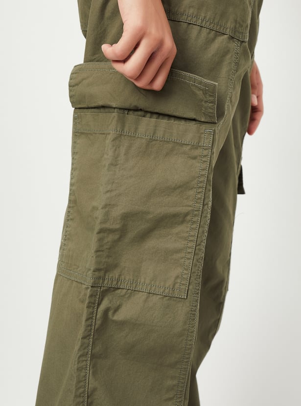 Women Solid Cargo Trousers