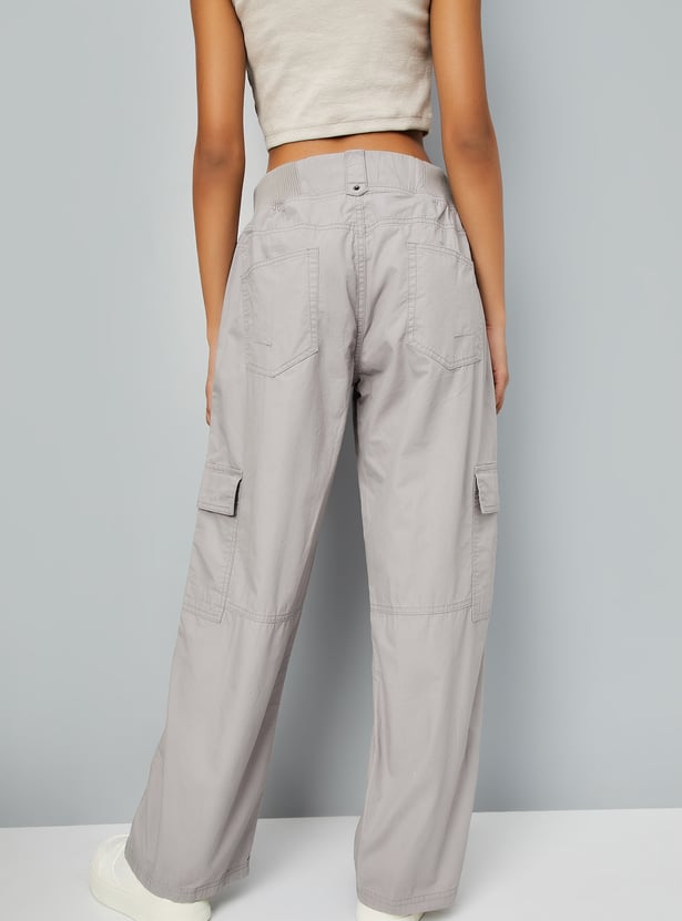 Women Solid Cargo Trousers