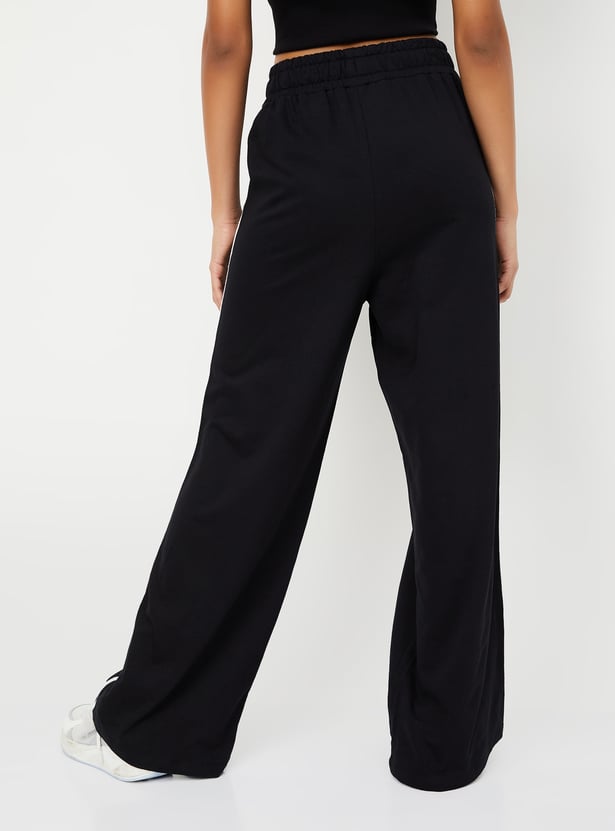 Women Side Tape Wide Leg Trackpants