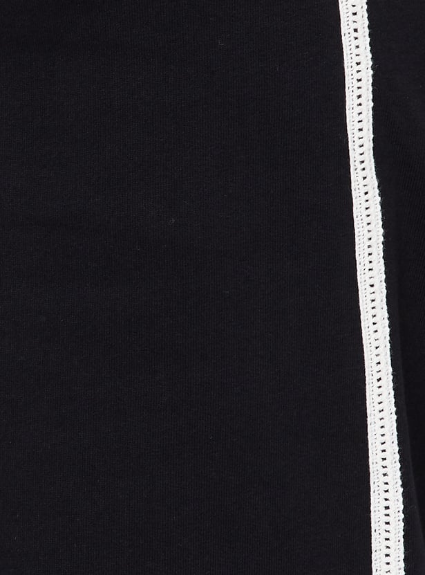 Women Side Tape Wide Leg Trackpants