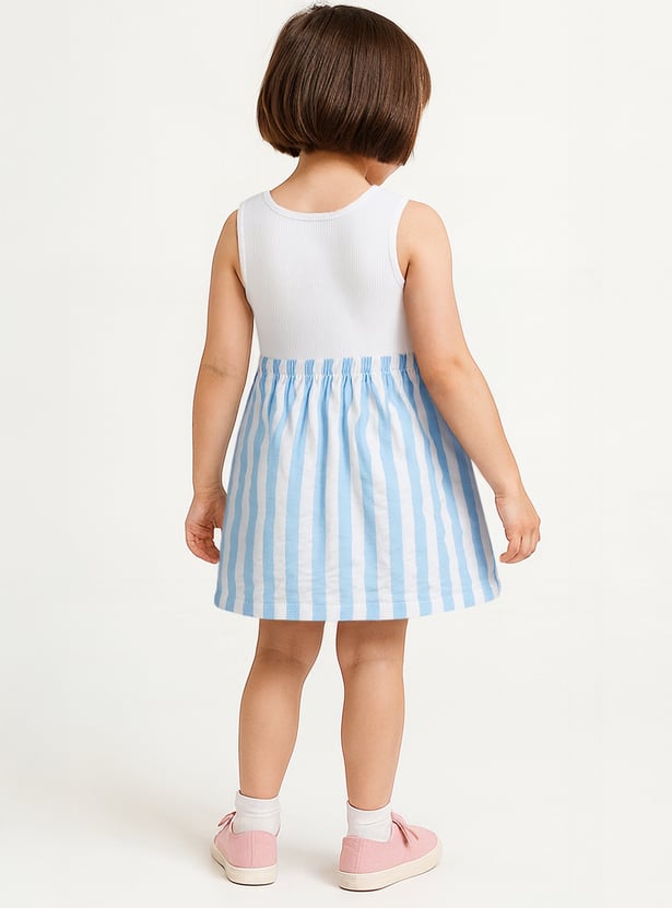 Girls Striped A-line Dress