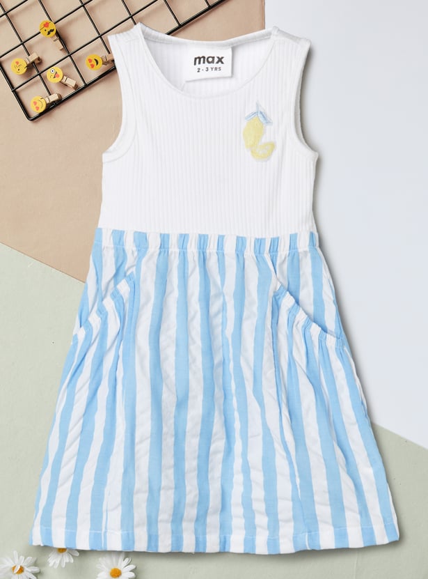 Girls Striped A-line Dress