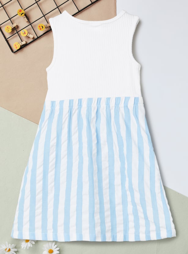 Girls Striped A-line Dress