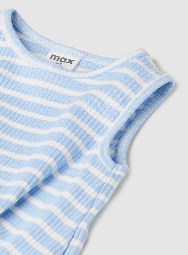 Girls Striped Twist Detail Top