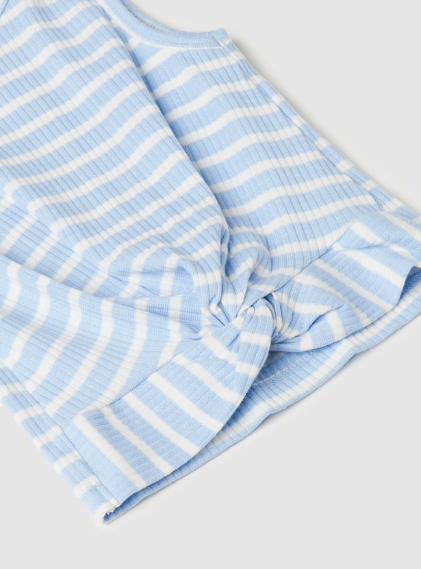 Girls Striped Twist Detail Top