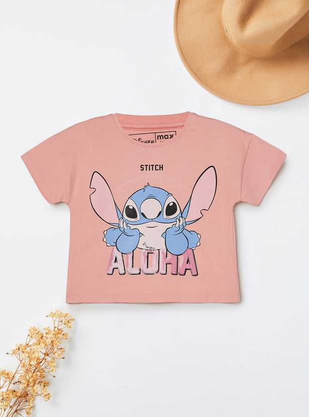 Girls Lilo & Stitch Print T-shirt
