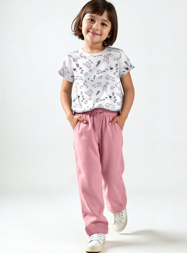 Girls Solid Trousers